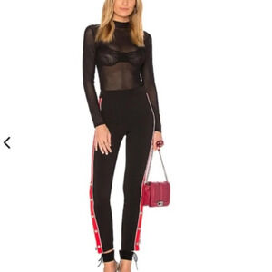 Lovers and friends black with red striped buttons pant size Large